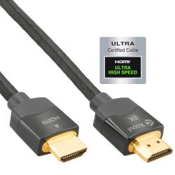 Kopul 8K HDMI Cable, 66 ft – Premium Ultra High-Speed with 48 Gbs bandwidth, triple-layer shielding, braided design, gold-plated connectors, flame-resistant – Ideal for UHD home theater and professional video setups