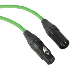 Kopul Premium Performance 3000 Series 3 feet Green XLR Male to XLR Female Microphone Cable with Neutrik XX Silver Connectors, 24 AWG Oxygen-Free Copper and 95% Dual-Spiral Shielding