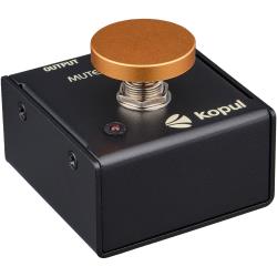 Kopul Latching Microphone MuteTalk Button with 3-Pin XLR Input and Output, 85 dB Signal Attenuation, Phantom Power LED Indicator, Metal Housing, Desktop and Footswitch Operation, BlackGold