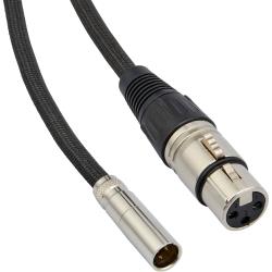 Kopul Mini-XLR Male to XLR Female Audio Cable (16") for Canon C70 and Blackmagic Pocket Cinema 6K4K Cameras – Connect Microphones or Mixers Directly to Camera’s 48V Mono Input, Professional-Grade Audio Cable