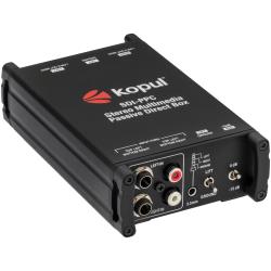 Kopul Stereo Multimedia Passive Direct Box with Dual XLR Outputs, 14-Inch, RCA and 35mm Inputs, Ground Lift, -15 dB Pad and Aluminum Housing for Instruments, Mixers and PA Systems