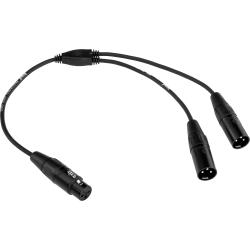 Kopul 15-Inch XLR Y Splitter Cable, 3-Pin XLR Female to Dual 3-Pin XLR Male, Silver-Plated Rean Neutrik Connectors, OFC Spiral Shield, Twin Conductive PVC Inner Shield, Black