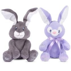 Dimple Milo and Bella Stuffed Bunny Toy Set - Animated Interactive Baby Bunny with Peek-a-Boo Feature and Singing Songs - Perfect Baby Plush Toy Gift for Ages 0 and Up