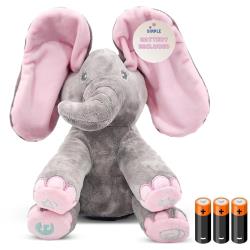 Kaia Elephant Animated Plush Singing Elephant with Peek-a-boo Interactive Feature by Dimple With Batteries