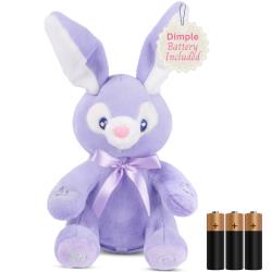 Dimple Bella Stuffed Bunny Toy - Animated Interactive Baby Bunny with Peek-a-Boo Feature and Singing Songs - Perfect Baby Plush Toy Gift for Ages 0 and Up, Purple, Battery Included