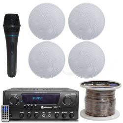 Technical Pro 16 Gauge 250 ft Speaker Zip WireProfessional Portable Microphone with Digital Processing, Singing Machine,DJ Wired Microphone, 10 Ft Cable Wired Included, XLR to 14" 4 QTY