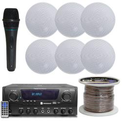 Technical Pro 16 Gauge 250 ft Speaker Zip WireProfessional Portable Microphone with Digital Processing, Singing Machine,DJ Wired Microphone, 10 Ft Cable Wired Included, XLR to 14" 6 QTY
