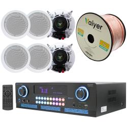 Home-Theater-System-Kit---2000-Watts-Bluetooth-Amplifier-with-65"-6-QTY-200-Watts-in-Wall-in-Ceiling-Speakers-and-16-Gauge-250-ft-Speaker-Zip-Wire-by-Technical-Pro