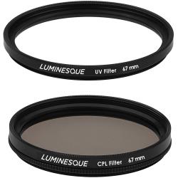Luminesque 67mm Circular Polarizer and UV Slim PRO Filter Kit, Schott Optical Glass, 12-Layer Multi-Coated Lens Filters for Glare Reduction, Haze Control and Lens Protection