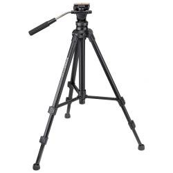 Magnus Aluminum Video Tripod with Fluid PanTilt Head, 15 lb Load Capacity, 643 in Maximum Height, Quick-Release Plate, Mid-Level Spreader and Carry Case for DSLR Cameras and Camcorders