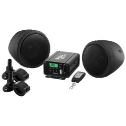 Pair BOSS Audio Systems MCBK520B Motorcycle Speaker and Amplifier Sound System - Bluetooth, Weatherproof, 3 inch Speakers