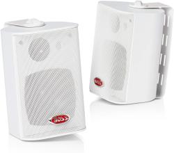 Boss Audio MR43W 200-Watt 3 Way Marine 4-Inch Enclosed System Speaker, White, Sold In Pairs