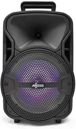 Axess 8’’ Portable Bluetooth Speaker with Woofer and Tweeter – HD Sound System for Parties with Built-in LED Lights – Wireless PA Speaker USB, TF Card, Aux, FM and Mic Supported – Model # PABT6052