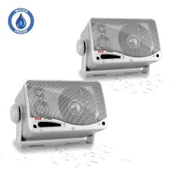 35 200 Watt 3-Way Weather Proof Mini Box Speaker System (Silver Color)