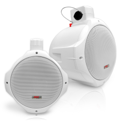 Dual Marine Wakeboard Water Resistant Speakers, 8-Inch 300 Watt Tower Speakers, White