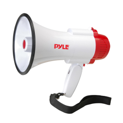 Megaphone PA Bullhorn with Built-in Siren, Record Function with 10 Second Memory, Adjustable Volume Control and 800 Yard Range