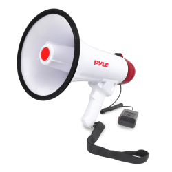 Megaphone--Bullhorn-with-Plug-in-Handheld-Mic,-Automatic-Siren-and-Adjustable-Volume-Control