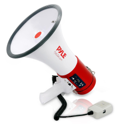 Megaphone-Bullhorn-with-USB-Flash-Drive-and-SD-Memory-Card-Readers,-Aux-(35mm)-Input-Connector-Jack,-Built-in-Rechargeable-Battery,-Siren-Mode