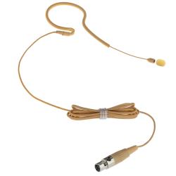 Polsen Single-Sided Omnidirectional Earset Microphone for Shure Wireless Bodypack Transmitters, TA4F 4-Pin Mini-XLR, Tan, Flexible Boom, 472-Inch Cable for Speech, Fitness and Presentations
