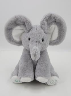 Dimple Emery Elephant Stuffed Animal Toy - Animated Plush Grey Singing Elephant, Interactive Musical Peek-a-Boo for Babies and Kids, Perfect for Toddlers, Ages 0 and Up