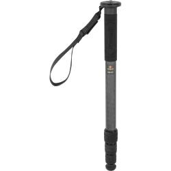 Robus 4-Section Carbon Fiber Monopod, 65-Inch Height, 39 lb Load, Twist Locks, Reversible 14-20 and 38-16 Mount, Rubber and Spike Feet, Carrying Case
