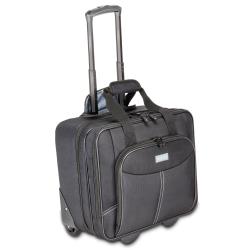 Ruggard Rolling Laptop Case – Stylish 154" Laptop Pocket, 129" Tablet Pocket, Lay-Flat Opening, Retractable Handle, Smooth 3" Casters – Ideal for Business Travel and Everyday Use