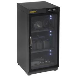Ruggard 50LT Electronic Dry Cabinet for Camera, Lens and Electronics – Silent Dehumidifying Storage, Touchscreen Humidity Control (60‑35% RH), 2 Adjustable Shelves, LED Light, Lock, Energy Saving – Black