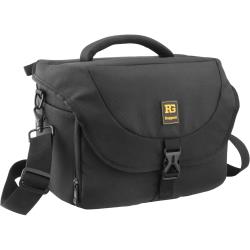 Ruggard DSLR and Mirrorless Shoulder Camera Bag, Black, Water-Resistant Polyester and Ballistic Nylon, Padded Dividers, Organizer Pockets, Removable Strap, Trolley Sleeve, Holds 4 Lenses and Flash