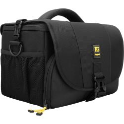 Ruggard DSLR Camera Shoulder Bag for 10-Inch Tablet, Water-Repellent 600D Nylon, Padded Adjustable Dividers, Rain Cover, Organizer Pockets, Removable Strap and Trolley Sleeve, Black