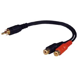RCA Phono Audio Interconnect Y Splitter Adapter 1 Male - 2 Female