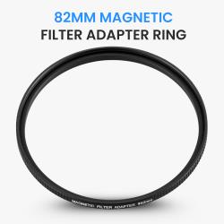 Sensei Magnetic Filter Adapter Ring (82mm), Aluminum Construction, Magnetic and Shock Resistant, Fits MLR-82MM Lens Adapter, Compatible with 82mm Magnetic Lens Caps