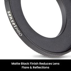 Sensei PRO 34-49mm Aluminum Step-Up Ring, Converts 34mm Lens Thread to 49mm Filter Size, Hard-Anodized Aluminum Adapter Ring with Knurled Grip, Corrosion-Resistant Black Color