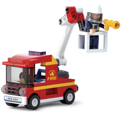 Sluban-Kids-Fire-Truck-Bucket-Truck-Building-Blocks-82-Pcs-set-Building-Toy-Fire-Vehicle-SLU08602