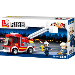 Sluban Kids Fire Truck Building Blocks 136 Pcs set Building Toy Fire Vehicle SLU08611