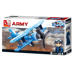 Sluban Kids Army Aircraft Fighter Jet Building Blocks 120 Pcs set Building Toy  Army Fighter Jet SLU08618