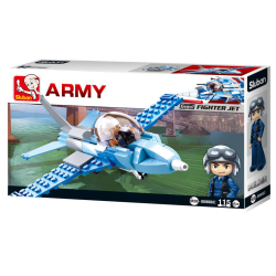 Sluban Kids Army War Craft Fighter Jet Building Blocks 115 Pcs set Building Toy Army Fighter Jet SLU08619