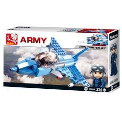 Sluban Kids Army Aircraft Fighter Jet Building Blocks 134 Pcs set Building Toy Army Fighter Jet SLU08622