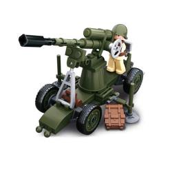 Sluban Kids Army Building Blocks WWII Series Cannon 77 Pc Building Toy Army Fighter Jet SLU08641