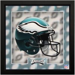 Philadelphia Eagles Officially Licensed NFL Framed Wall Art Decor - 5D Football Poster with Floating Helmet - Holographic Effect Sports Posters for Football Fans - 12" x 12" Custom Wooden Frame with Philadelphia Eagles Helmet By Tridelix