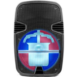 Technical Pro Rechargeable 12 Inch Dominican Republic Bluetooth LED Speaker with USB  SD Card Inputs, 2000 watts, 30 Feet Bluetooth Range, Top Carry Handle, For Home, Party, Camping, Travel