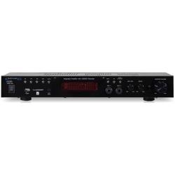 Technical Pro 1200 Watts Integrated Amplifier with Dual 14 mic inputs with volume and echo controls, USB and SD Card Inputs, Plays mp3 files from USB drives and SD Cards, Display Screen
