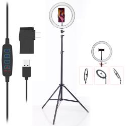 Live Light Social Media Broadcast Kit With 12" LED Selfie Ring Light with flexible Cell Phone Holder and Tripod, 3 Lighting modes, 10 Dimming Lighting Levels, Ideal for Social Media Photos, YouTube Videos, Makeup, or Live Streams