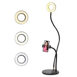 Technical Pro Professional LED Selfie Ring Light Kit - Perfect for Social Media, Podcasts, and Livestreams - Adjustable Lighting Modes and USB-Powered Convenience