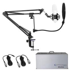 Microphone Accessory Kit Starter Package (Just add a Mic), Carry Case Included, Computer Cable, Suspension Mic Arm Stand, Pop Filter, Microphone Shock Mount, 10 Foot XLR Cable, for Recording, Podcasting, Voice Over, Streaming, Home Studio