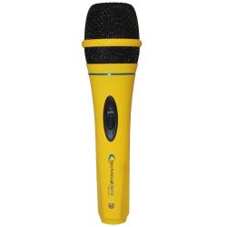 Professional Portable Microphone with Digital Processing, Steel Construction, Singing Machine, Wired Mic Included, XLR to 14", Yellow Karaoke DJ Wired Microphone, Christmas, Birthday, Home Party