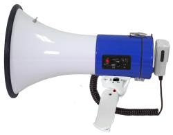 Megaphone-50-Watt-Siren-Bullhorn---Bullhorn-Speaker-wDetachable-Microphone,-Portable-Lightweight-Strap-Detachable-PA---Professional-Outdoor-Voice-for-Police-and-Cheer-leading