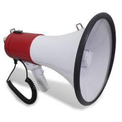 Portable Lightweight Megaphone, 800M-1000M Range Bullhorn With Strap, Siren, Volume Control, Compact Design, 75 Watts Good for for Trainers, Soccer, Football, Baseball, Coaches, Kids, Teachers (Red)