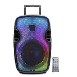 2000 Watts Rechargeable 15 Inch Two way Bluetooth Loudspeaker with SD USB 14 Microphone Inputs, LED Visual Effects GLOW WALL