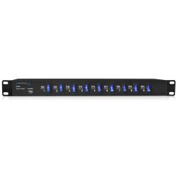 Electric-Rack-Mount-Power-Supply,-9-power-switches,-Eliminate-Extension-Cords,-5V-USB-Charging-Port,9-Outlet-High-Load-Power-Cord-(4-Foot),-Max-Load-1800-watts