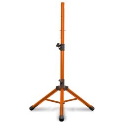 Technical Pro Professional Iron Steel Orange Tri-Pod Speaker Stand with Plastic Feet, 40 lbs Capacity, Adjustable Height